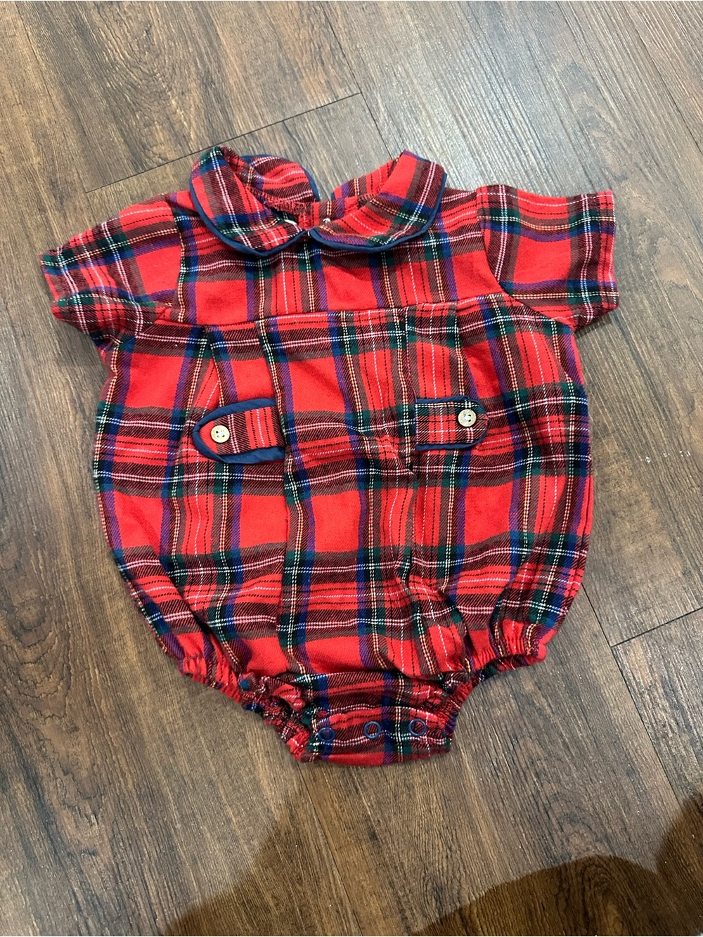 3-6 month Mudpie Peter Pan Collar Christmas Bubble